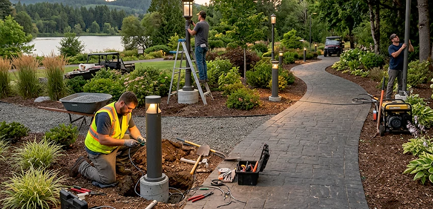 Landscape Post, Pole, and Bollard Lighting Installation in Pea Ridge